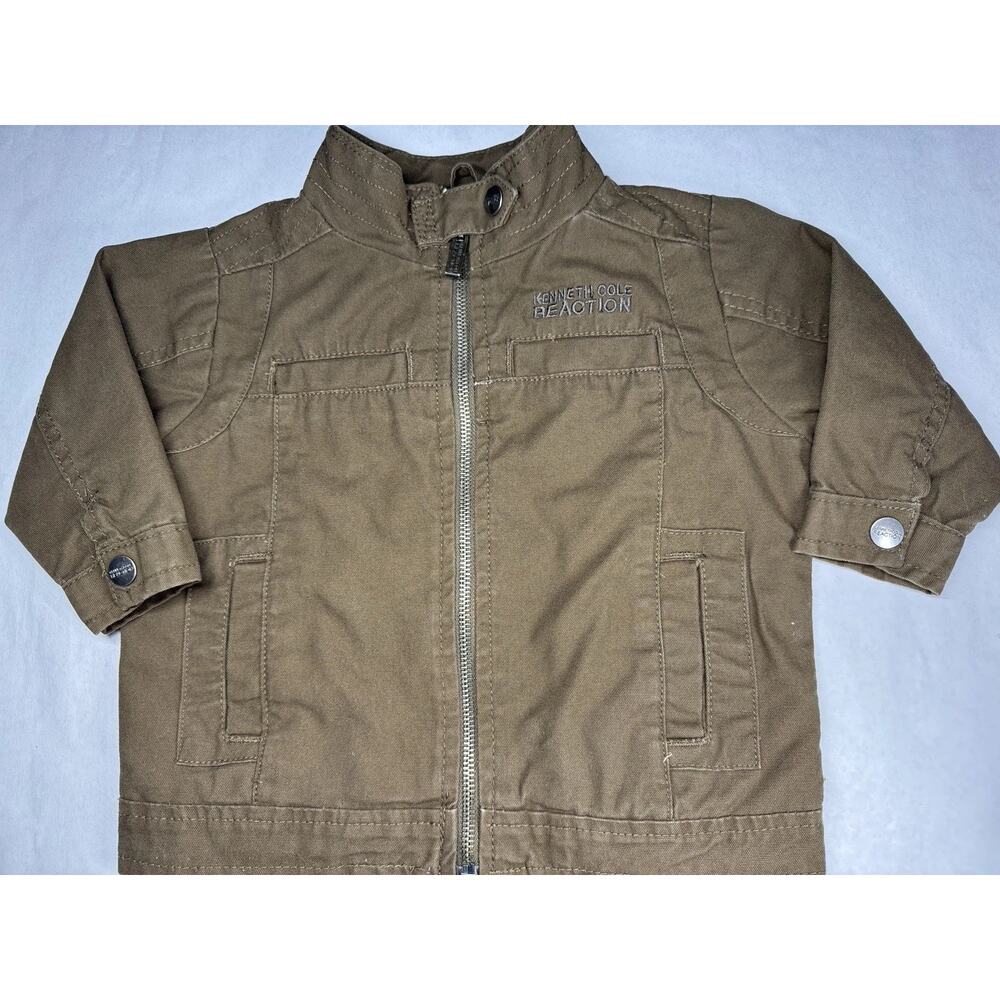 Kenneth Cole Reaction Toddler Boy Brown Cotton Jacket Zip Front Size 18M